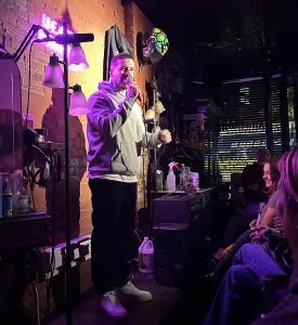 Vinny Guadagnino performing at Live at the Barbershop NYC